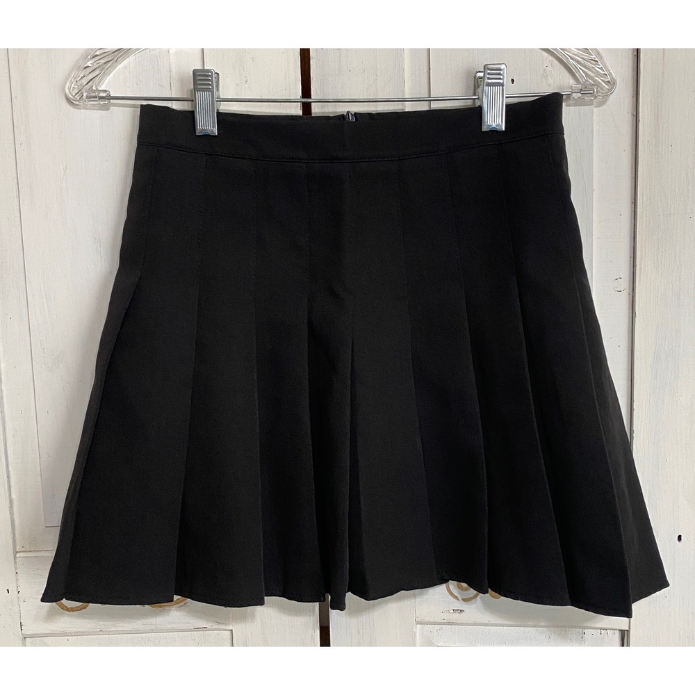 Black Pleated Mini Skirt High Waisted Preppy Academic School Girl Style Size‎ M
